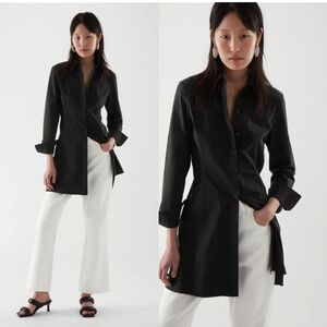 COS Tailored Shirt Dress in black-NWT